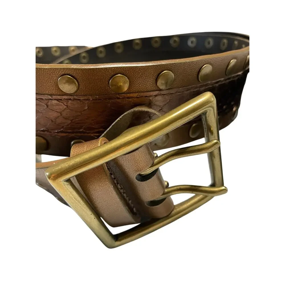 WCM Snake Italian Leather Wide Belt L45.5
